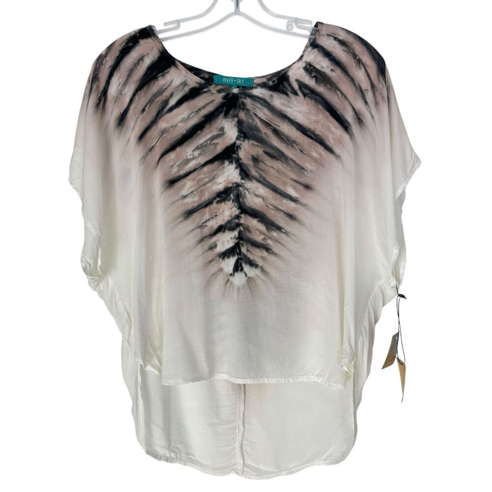 River + Sky Top Shirt Tie Dye Size XS Artisan Top Blouse High Low Boho Summer
